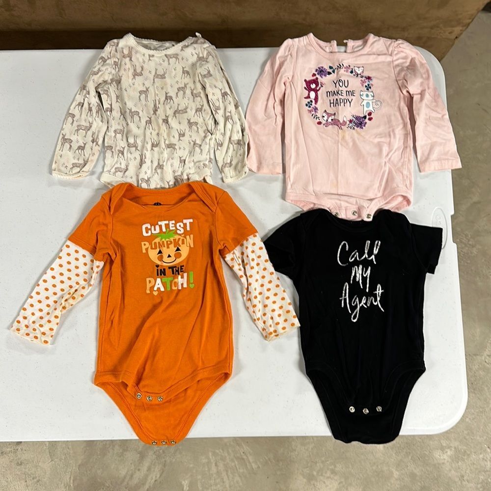 Lot of 4 Girls Onesies Size 2T (18-24 mo)